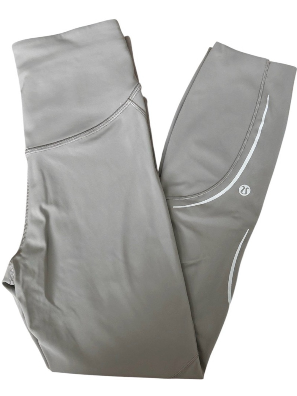 Lululemon Size 2 Base Pace High Rise Crop 22" Reflective GULG Gully Grey